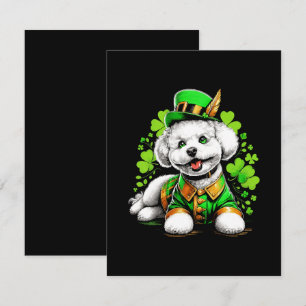 Bichon Frise Hond St Patrick's Day Informatiekaartje