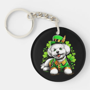 Bichon Frise Hond St Patrick's Day Sleutelhanger