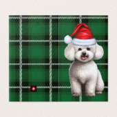 Bichon Frise Hond Vakantie Groen Geplaagd Kerstmis Kaart (Buitenkant ongevouwen)