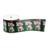 Bichon Frise Hond Vakantie Plaid Grappige Kerst Satijnen Lint (Spoel)