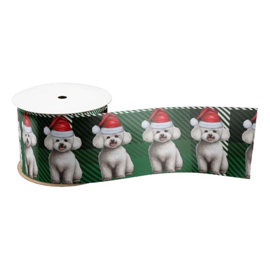Bichon Frise Hond Vakantie Plaid Grappige Kerst Satijnen Lint (Spoel)