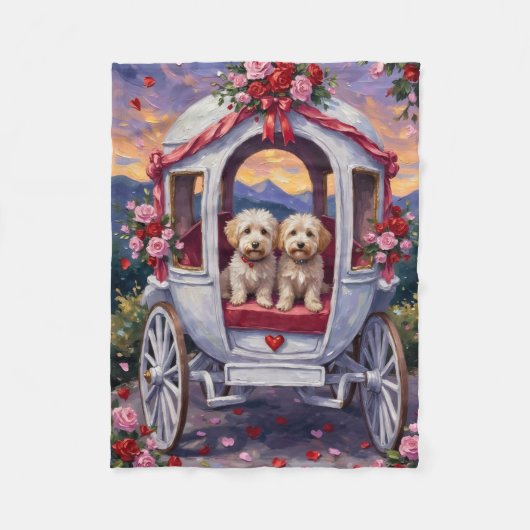 Bichon Frise Hond Valentijnsdag Fleece Deken (Voorkant)