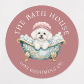 Bichon Frise Hond Waterdichte Sticker Sheet - Roze (Design 2)
