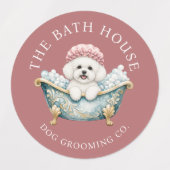 Bichon Frise Hond Waterdichte Sticker Sheet - Roze (Design 1)