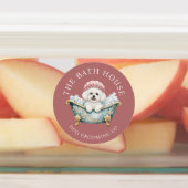 Bichon Frise Hond Waterdichte Sticker Sheet - Roze (Aangebracht)