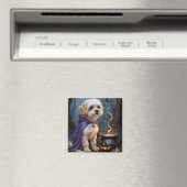 Bichon Frise Hond Whimsical Halloween Schilderij Magneet (Insitu (Vaatwasser))