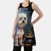 Bichon Frise Hond Whimsical Halloween Schilderij Schort (Insitu)