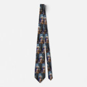 Bichon Frise-hond Whimsical Halloween-schilderij Stropdas (Voorkant)