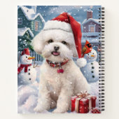 Bichon Frise Hond Winter Wonderland Kerstvreugde Notitieboek (Achterkant)