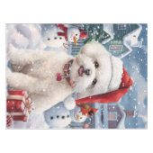 Bichon Frise Hond Winter Wonderland Kerstvreugde Tafelkleed (Voorkant (Horizontaal))