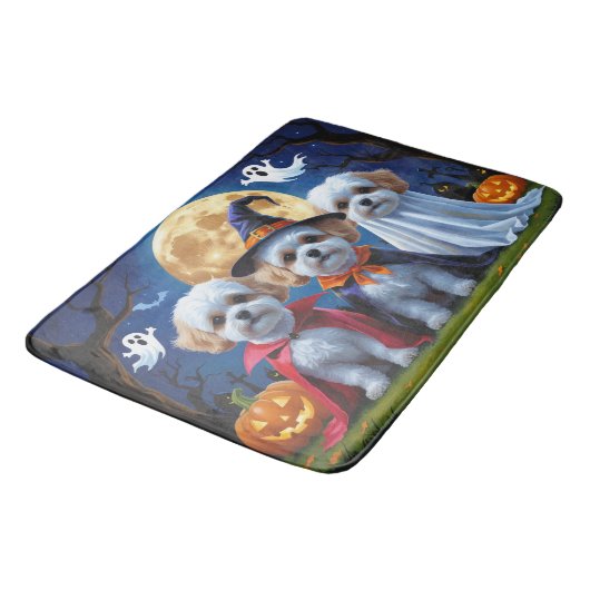 Bichon Frise Honden Pompoen Halloween Grappig Badmat (Gekanteld)