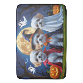 Bichon Frise Honden Pompoen Halloween Grappig Badmat (Voorkant Verticaal)