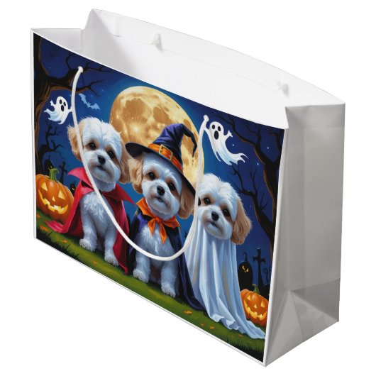 Bichon Frise Honden Pompoen Halloween Grappig Groot Cadeauzakje (Achterkant Gekanteld)