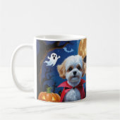 Bichon Frise Honden Pompoen Halloween Grappig Koffiemok (Links)