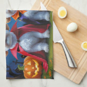 Bichon Frise Honden Pompoen Halloween Grappig Theedoek (Quarter Fold)