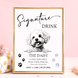 Bichon Frise Hondenbruiloft Handtekening Drink Tek Poster