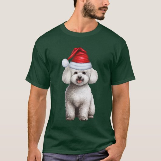 Bichon Frise Hondenliefhebber Funny Christmas T-shirt (Voorkant)
