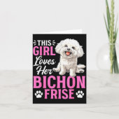 Bichon Frise-hondenras Dit meisje houdt van haar B Kaart (Voorkant)