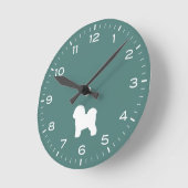 Bichon Frise Hondenras Silhouette  Ronde Klok (Hoek)