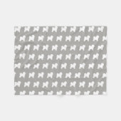 Bichon Frise Hondenras Silhouettes Pattern Fleece Deken (Voorkant (Horizontaal))