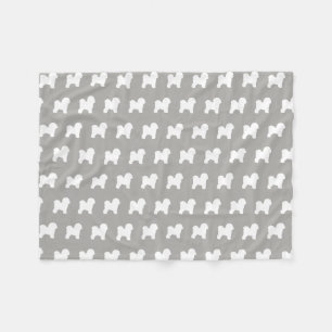 Bichon Frise Hondenras Silhouettes Pattern Fleece Deken