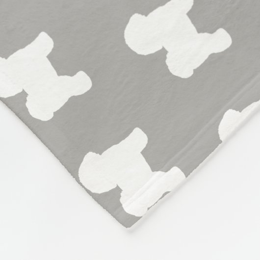 Bichon Frise Hondenras Silhouettes Pattern Fleece Deken (Hoek)