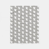 Bichon Frise Hondenras Silhouettes Pattern Fleece Deken (Voorkant)