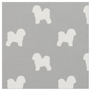 Bichon Frise Hondenras Silhouettes Patterned Stof