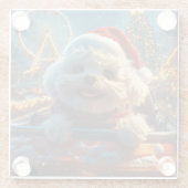 Bichon Frise Hondenroller Onderzetter Kerst (Achterkant)