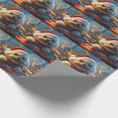 Bichon Frise Hondenroller Onderzetter Kerst Cadeaupapier (Hoek)