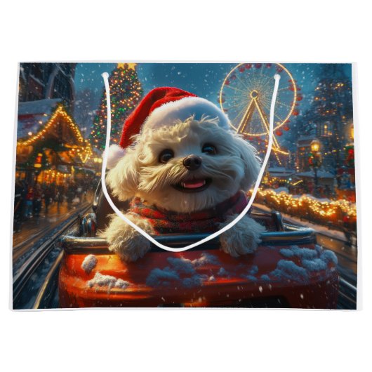 Bichon Frise Hondenroller Onderzetter Kerst Groot Cadeauzakje (Voorkant)