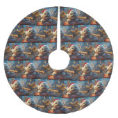 Bichon Frise Hondenroller Onderzetter Kerst Kerstboom Rok (Voorkant)