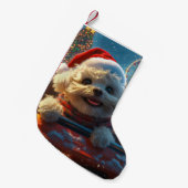 Bichon Frise Hondenroller Onderzetter Kerst Kleine Kerstsok (Voorkant (Hangend))