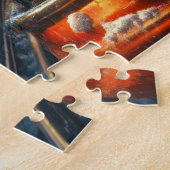 Bichon Frise Hondenroller Onderzetter Kerst Legpuzzel (Zijkant)