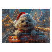 Bichon Frise Hondenroller Onderzetter Kerst Snijplank (Voorkant)