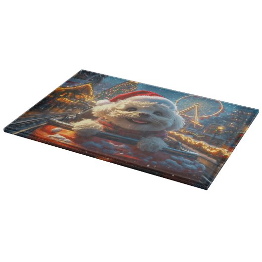 Bichon Frise Hondenroller Onderzetter Kerst Snijplank (Hoek)