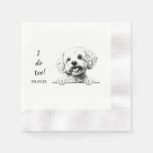 Bichon Frise Hondentekening gepersonaliseerd doe i Servet (Voorkant)