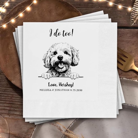 Bichon Frise Hondentekening gepersonaliseerd doe i Servet