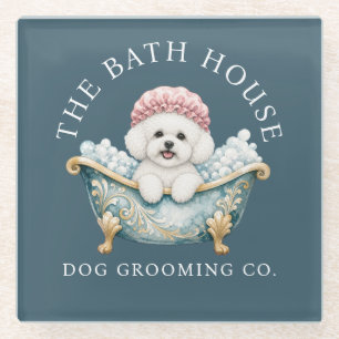 Bichon Frise Hondenverzorging Glas Onderzetter - T