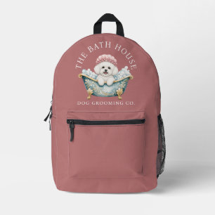 Bichon Frise Hondenverzorgingsrugzak Stof Roze Bedrukte Rugzak