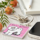Bichon Frise Hows My Hair Sleutelhanger (Voorkant Rechts)