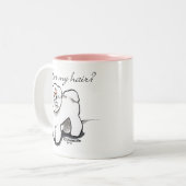 Bichon Frise Hows My Hair Tweekleurige Koffiemok (Voorkant links)