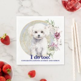 Bichon Frise Ik Doe Ook Servetten Met Honden Foto