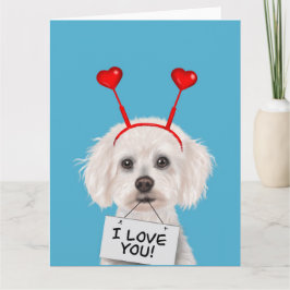 Bichon Frise "Ik Hou van Jou" Valentijn Kaart