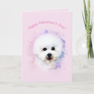 Bichon Frise Illustrated Valentijnsdag Card Feestdagen Kaart