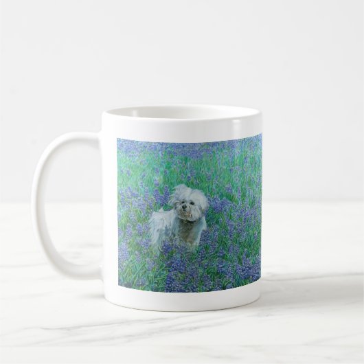 Bichon Frise in Bluebonnets Koffiemok (Links)