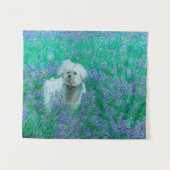 Bichon Frise in Bluebonnets Wandkleed (Voorkant (horizontaal))