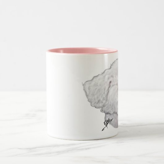 Bichon Frise in Deep Thood Tweekleurige Koffiemok (Center)