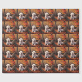 Bichon Frise in herfstbladeren Herfst Inspire Cadeaupapier (Vlak)