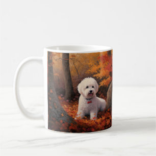 Bichon Frise in herfstbladeren Herfst Inspire Koffiemok